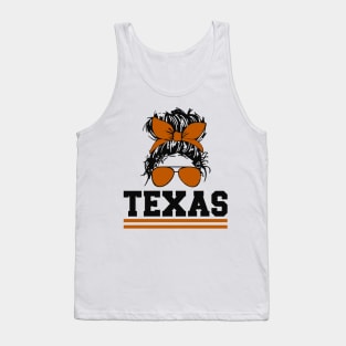 Texas - Messy Hair Bun & Sunglasses Tank Top